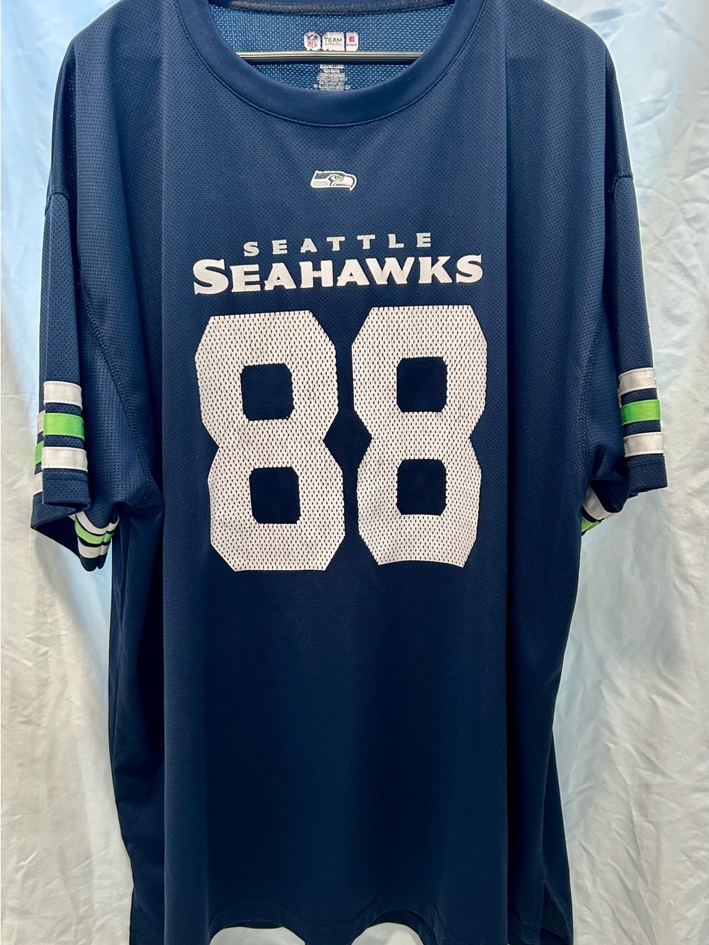 Team Apparel Navy Seahawks Jersey #88 with White and Green Accents